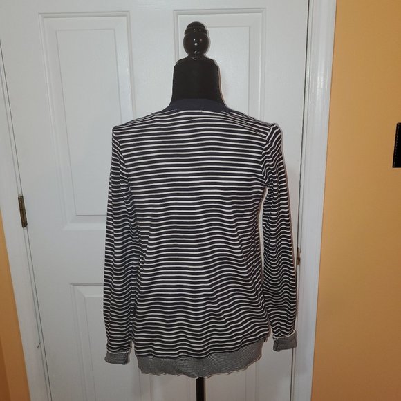 Blue & White Striped Cardi Sweater - Picture 4 of 6